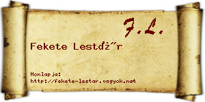 Fekete Lestár névjegykártya